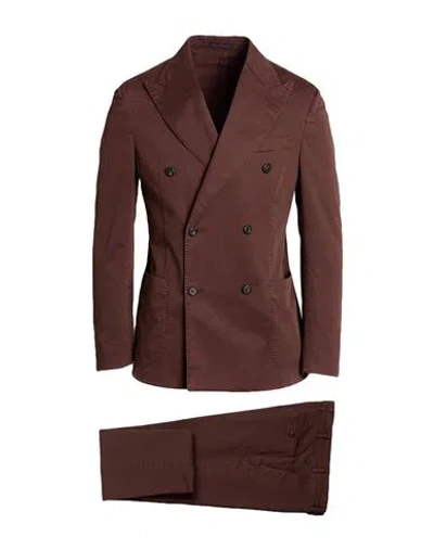 The Gigi Man Suit Chocolate Brown Size 44 Cotton, Elastane