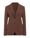 The Gigi Woman Blazer Brown Size 6 Viscose, Acetate In Brown