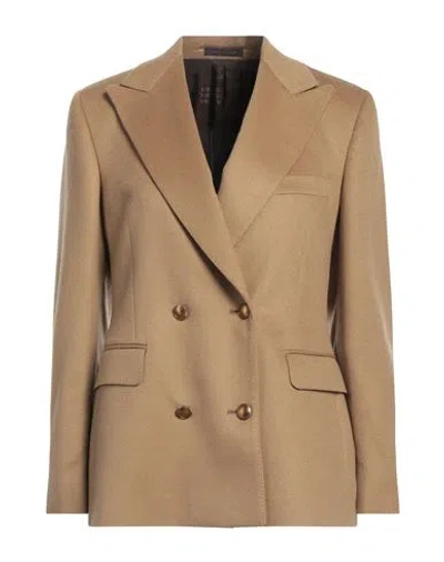 The Gigi Woman Blazer Camel Size 8 Cashmere In Beige