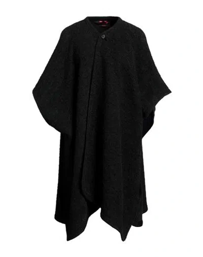 The Gigi Woman Cape Dark Green Size 14 Virgin Wool, Polyamide, Merino Wool, Alpaca Wool