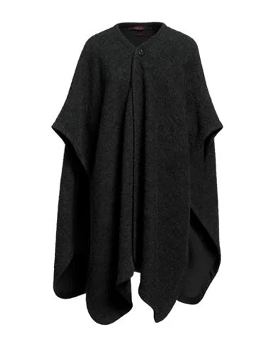 The Gigi Woman Cape Deep Teal Size 14 Virgin Wool, Polyamide, Merino Wool, Alpaca Wool In Green
