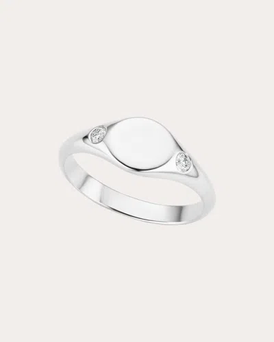 The Gild Women's 14k Gold Diamond Petite Signet Ring