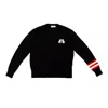 The Gilded Cottage Men's Black / Red / White Cashmere Summer Blend Varsity Sweater In Black/red/white