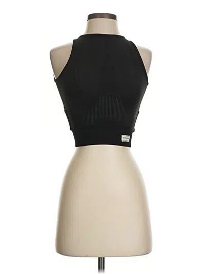 Pre-owned The Giving Movement Tank Top Black Halter Neckline Tops