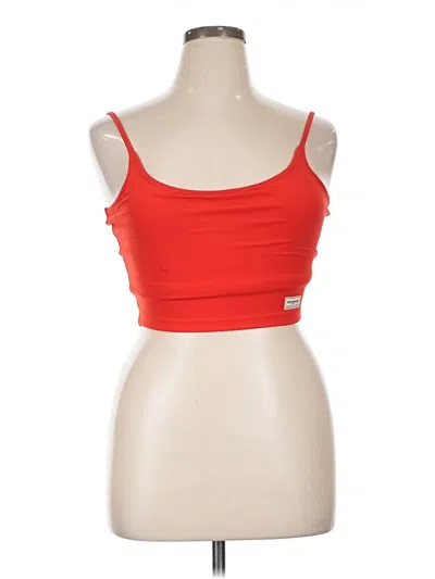 Pre-owned The Giving Movement Tube Top Red Strapless Neckline Tops