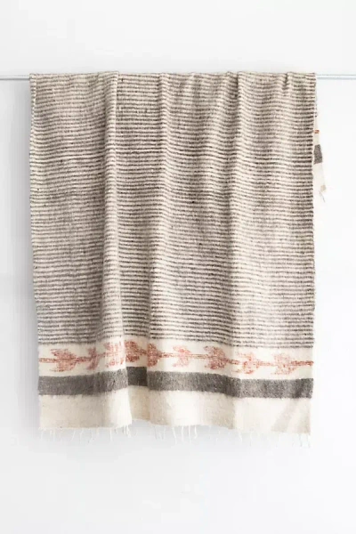 The Global Trunk Traditional Momo Blanket In Gray