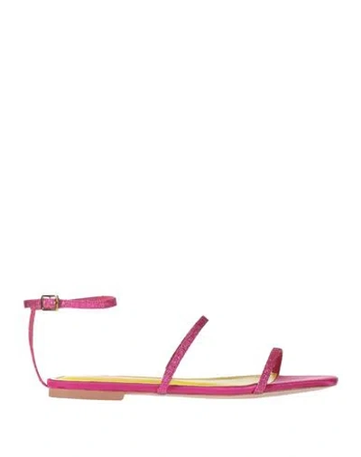 The Goal Digger Woman Sandals Fuchsia Size 8 Leather In Pink