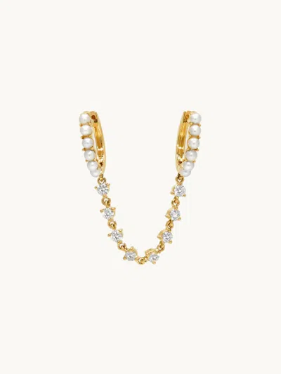 The Gold Album Pearl Interlude Earring In Metallic