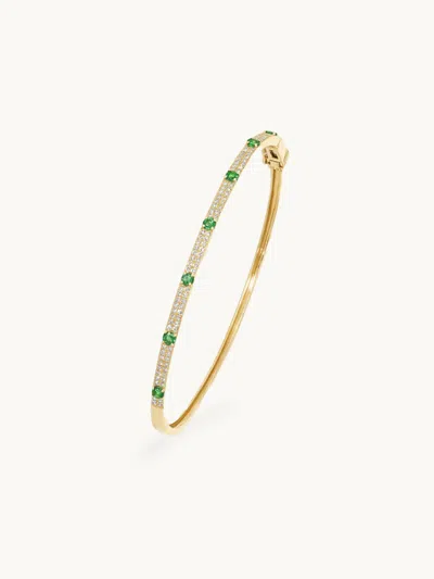 The Gold Album Rolling Gemstones Bangle Emerald In Gold