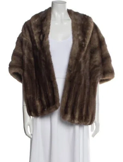 Pre-owned The Good Friends Mink Fur Jacket In Brown