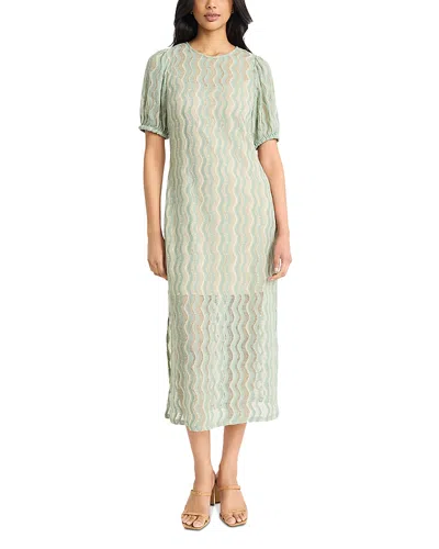 The Good Journey Coastline Crochet Dress In Sage