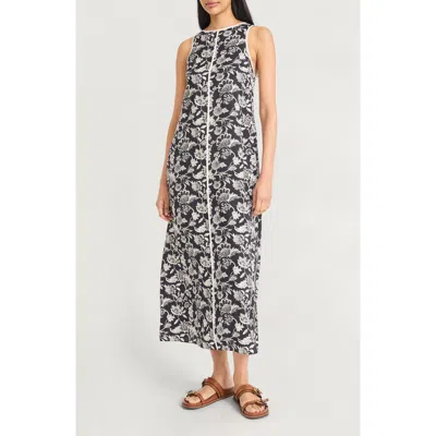 The Good Journey Contrast Piping Sleeveless Maxi Dress In Multi