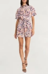 The Good Journey Cotton Romper In Purple