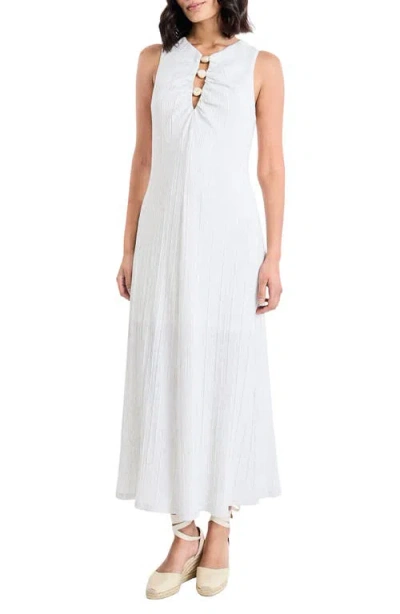 The Good Journey Cutout Detail Rib Maxi Dress In White