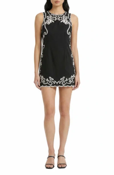 The Good Journey Embroidered Sleeveless Cotton Minidress In Multi