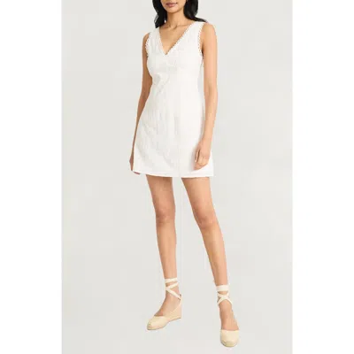 The Good Journey Embroidered V-neck Cotton Minidress In Pink