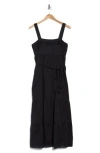 The Good Journey Empire Waist Tiered Cotton Sundress In Black