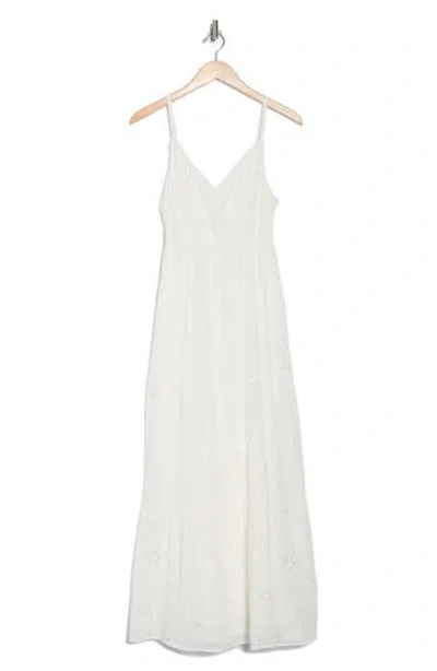 The Good Journey Eyelet Cotton Midi Sundress In White
