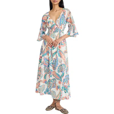 The Good Journey Floral Cutout Midi Dress In Multi