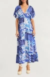 The Good Journey Flutter Sleeve Empire Waist Maxi Dress