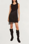 The Good Journey Fringe Trim Mini Dress In Brown