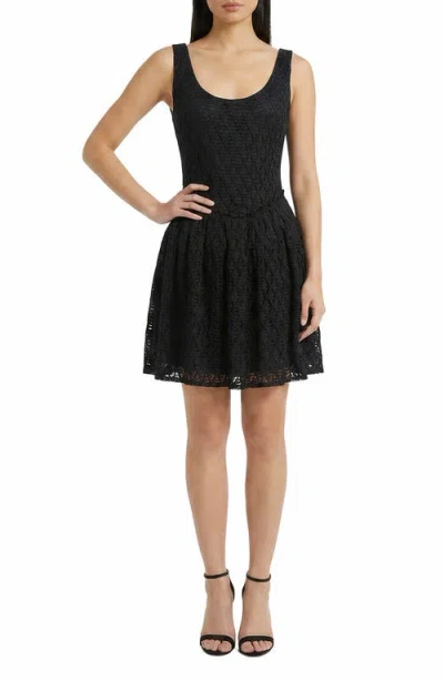 The Good Journey Jacquard Flare Minidress In Black