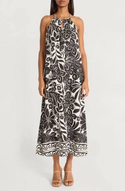 The Good Journey Keyhole Maxi Sundress In Blue