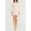 The Good Journey Long Sleeve Faux Suede Minidress In Brown