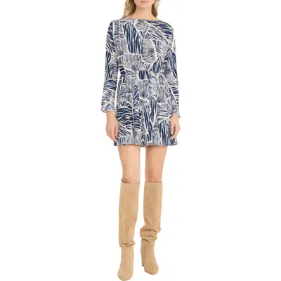 The Good Journey Long Sleeve Print Minidress In Multi