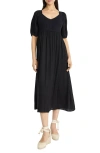 The Good Journey Puff Sleeve Maxi Dress In Black