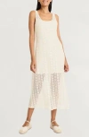 The Good Journey Open Stitch Cotton Midi Dress In Brown