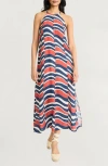 The Good Journey Paneled Maxi Dress In Multi