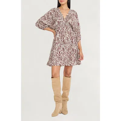 The Good Journey Print Empire Waist Minidress In Multi