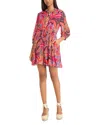 The Good Journey Printed Mini Shirt Dress In Multi