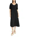 The Good Journey Puff Sleeve Dress In Black