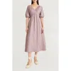 The Good Journey Puff Sleeve Maxi Dress In Neutral