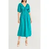 The Good Journey Puff Sleeve Midi Dress