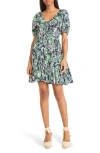 The Good Journey Puff Sleeve Mini Dress In Black