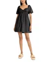 The Good Journey Short Poplin Dress In Black