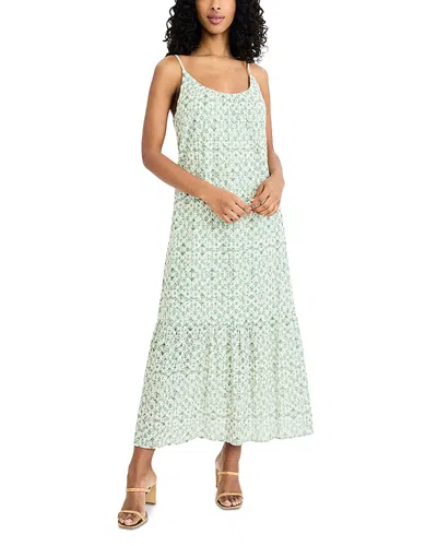 The Good Journey Sleeveless Tiered Midi Dress In Gray