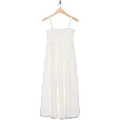 The Good Journey Smocked Tank Dress In Soft White
