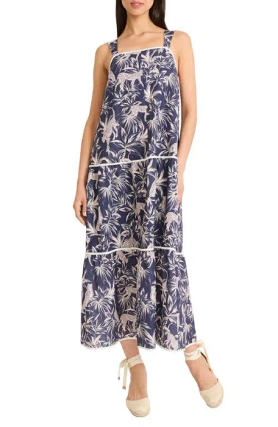 The Good Journey Square Neck Midi Sundress In Multi