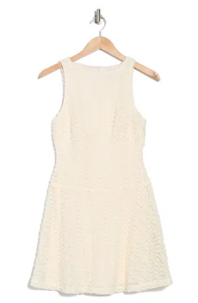 The Good Journey Textured Fit & Flare Dress In Cream