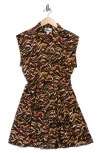 The Good Journey Tie Waist Cotton Shirtdress In Animal Print