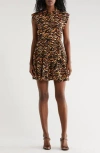 The Good Journey Tie Waist Cotton Shirtdress In Gold