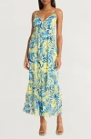 The Good Journey Tiered Cotton Sundress In Blue