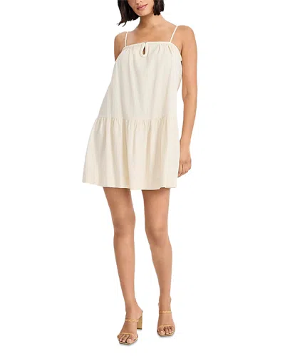 The Good Journey Tiered Keyhole Mini Dress In White