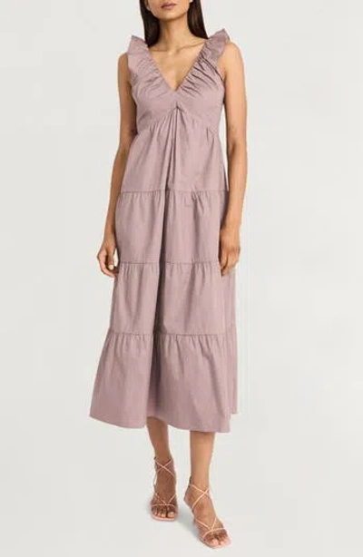 The Good Journey Tiered Midi Dress In Pink