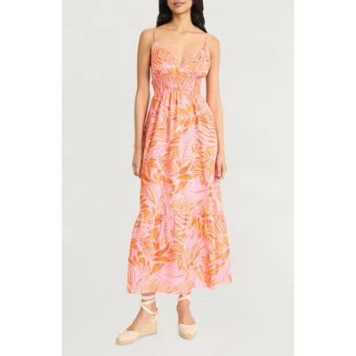 The Good Journey Tropical Print Tiered Cotton Sundress In Multi