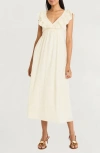 The Good Journey Whimsy Tie Back Woven Dress In Ivory